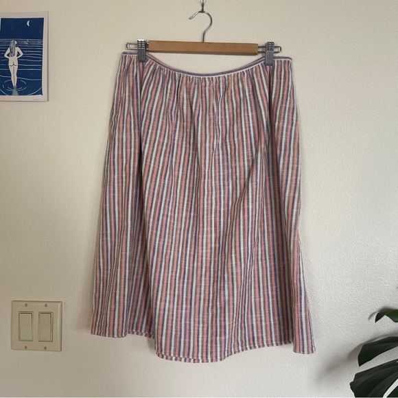 Caron Callahan Stripe Midi Skirt S EUC Yarn Dyed - Picture 1 of 11